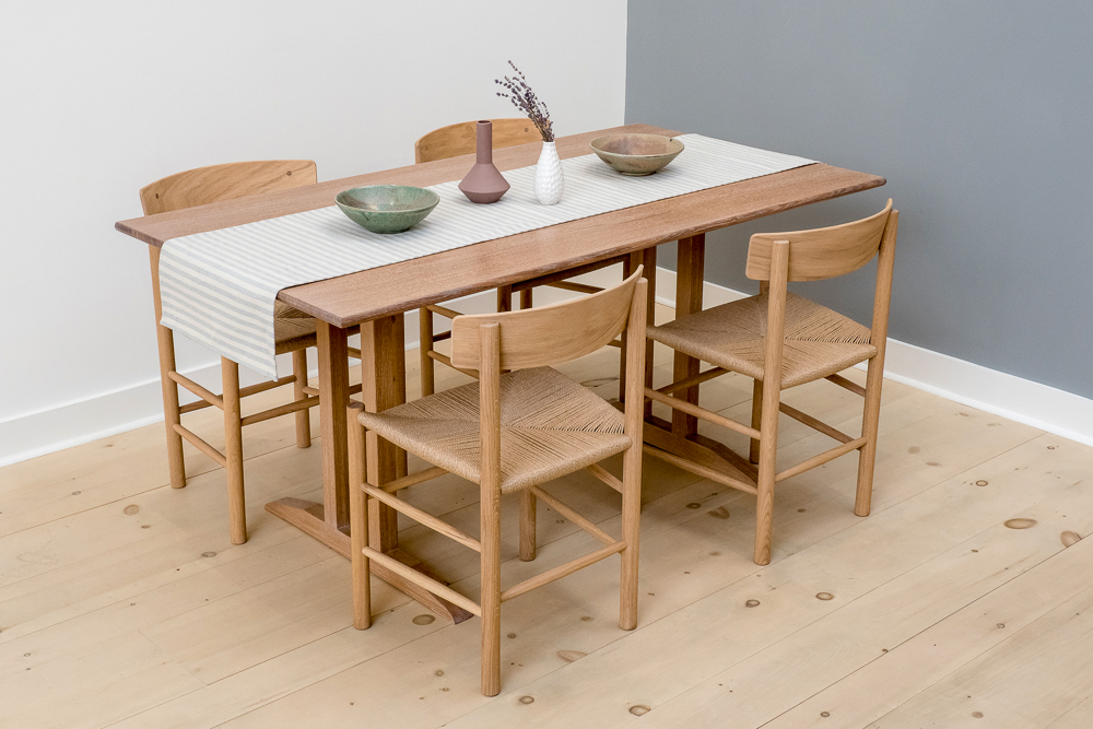 Rockport Dining Tablewith J39 Chairs - 3/4 View by Jeremy Porter Studio